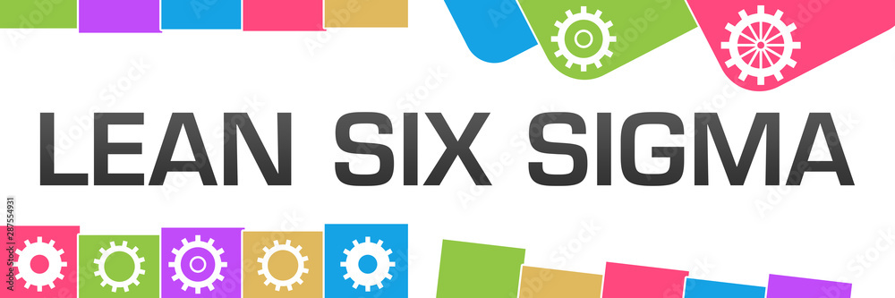 Lean Six Sigma Colorful Random Shapes Gears 