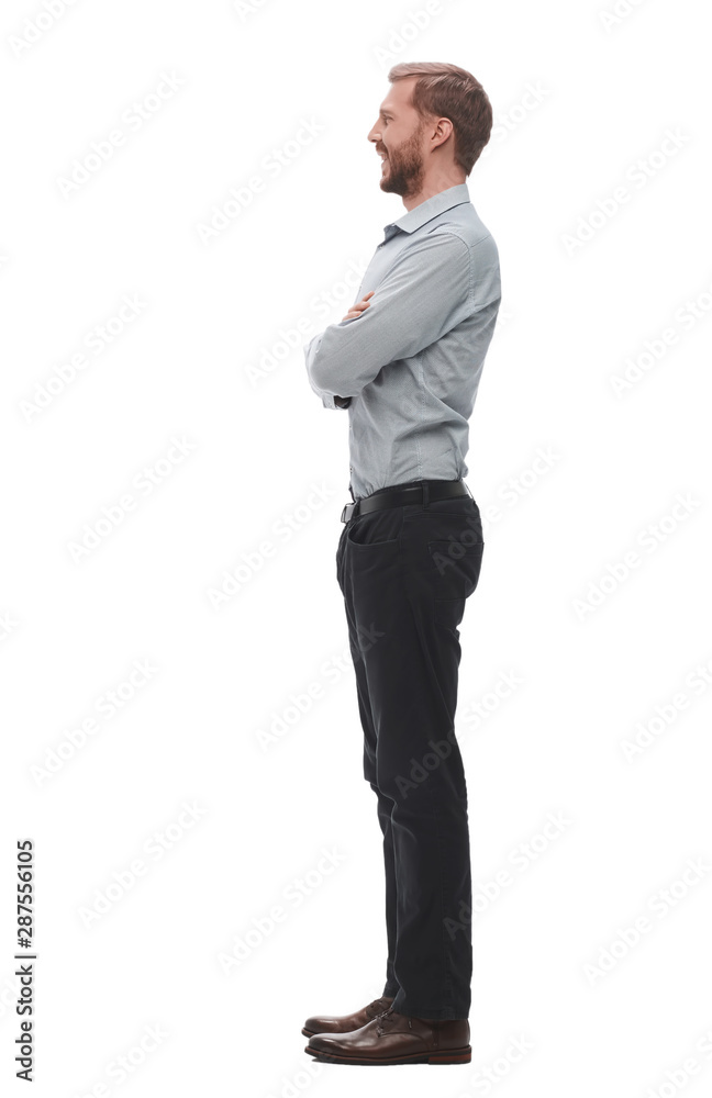 side view. modern business man .isolated on white side view. modern business man .isolated on white
