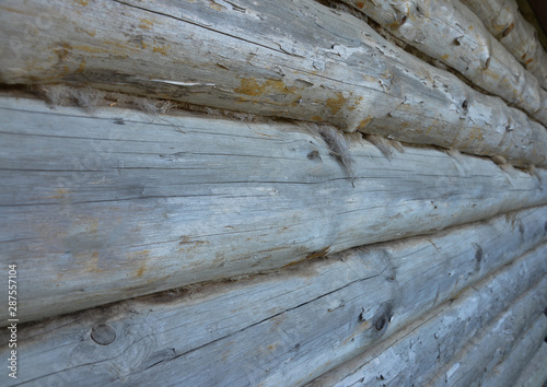 Tableau sur toile The texture of a solid log. Processed timber.