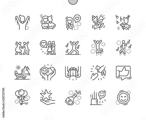 Happy Well-crafted Pixel Perfect Vector Thin Line Icons 30 2x Grid for Web Graphics and Apps. Simple Minimal Pictogram