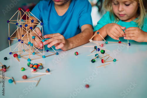 kids making geometric shapes, engineering and STEM