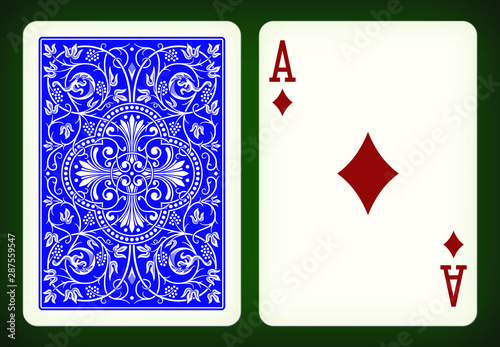 Ace of diamonds - playing cards vector illustration