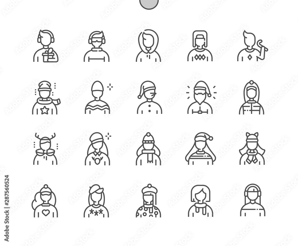 Winter avatar Well-crafted Pixel Perfect Vector Thin Line Icons 30 2x Grid for Web Graphics and Apps. Simple Minimal Pictogram Winter avatar Well-crafted Pixel Perfect Vector Thin Line Icons 30 2x Grid for Web Graphics and Apps. Simple Minimal Pictogram
