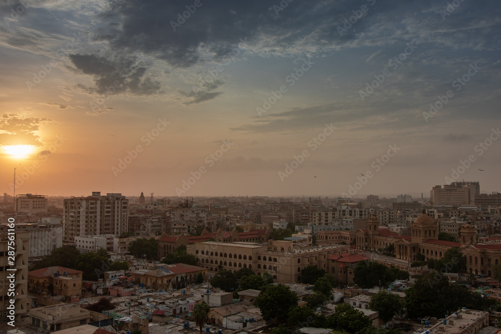 Sunset in Karachi city