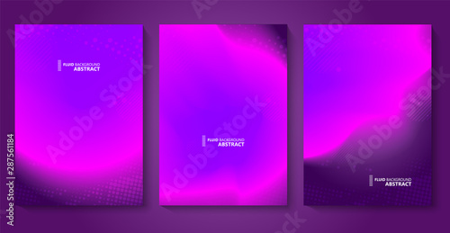 Fluid bright color gradient. Minimal futuristic liquid gradient design. Pink, violet and purlpe color trendy set template. Vector photo