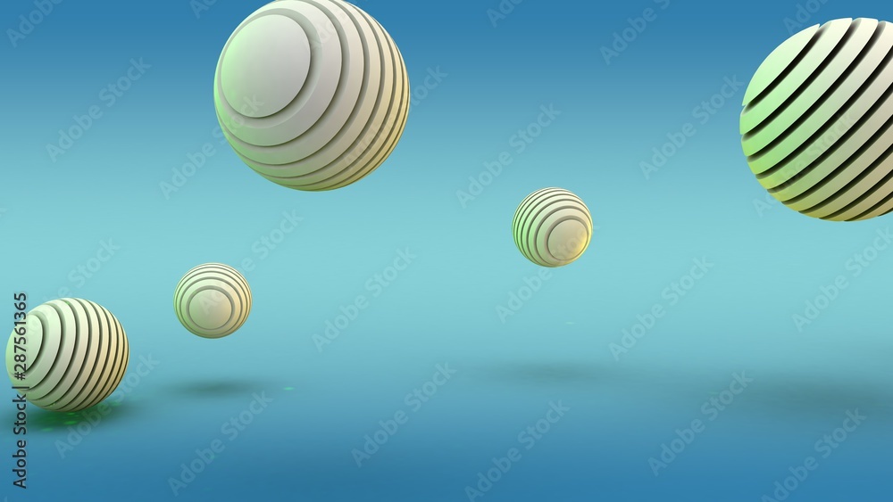 3D rendering of abstract geometric shapes in new year style on a blue background. Image of spheres consisting of disks. The scope stripe. Illustration of an abstract festive songs. 3D rendering of abstract geometric shapes in new year style on a blue background. Image of spheres consisting of disks. The scope stripe. Illustration of an abstract festive songs.