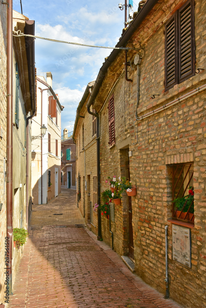 The streets of a medieval Italian town in the Marche region