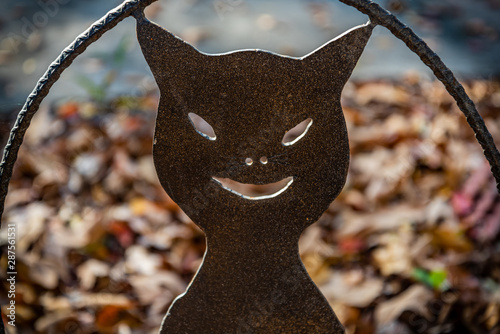 Metal Halloween Cat Decoration