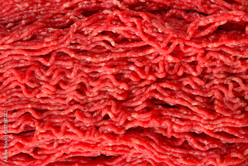 Canvastavla Chopped meat  isolated on white background.