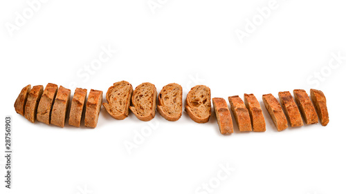 Bread slices isolated on white.