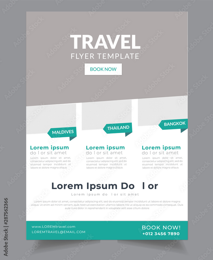 Travel agency advert design, Exotic Sea Travel banner, summer holiday vector template, touristic company flyer