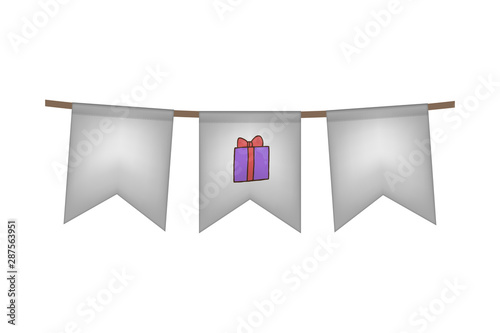 Christmas and new year flag garland.