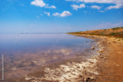 Lake Sasyk Sivash. Extremely salty lake, Crimea.