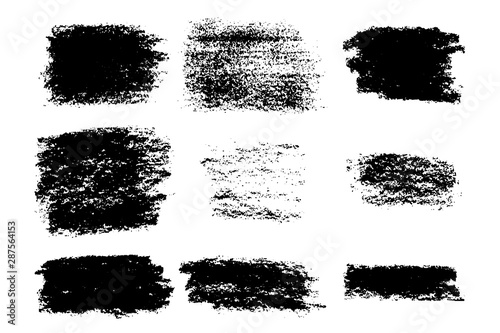 Grunge textures. Set of hand drawn backgrounds, brush strokes, grungy textures. photo