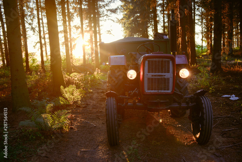 small tractor with trailer