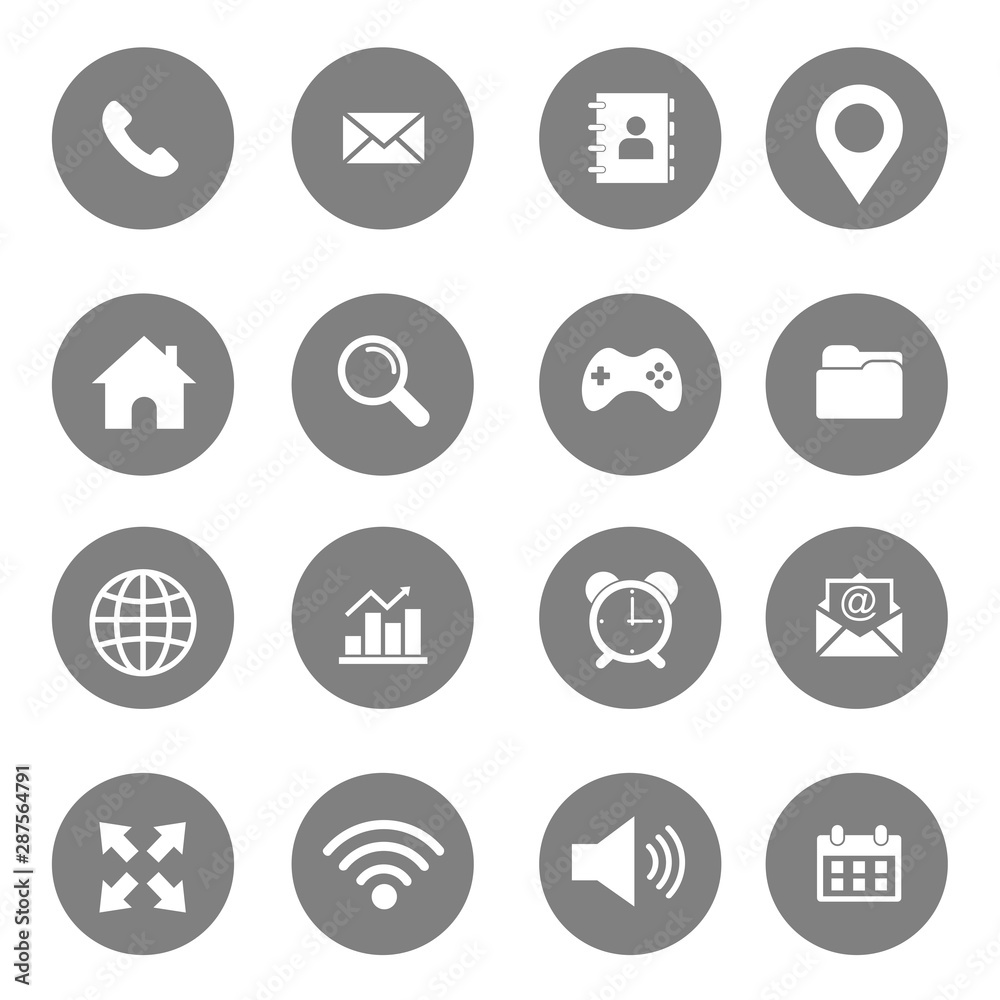 website icon set vector design symbol contact us