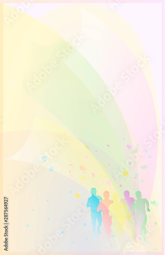 runners, athletes. flat design for printing. vector image. Header or footer banner template with copy space.