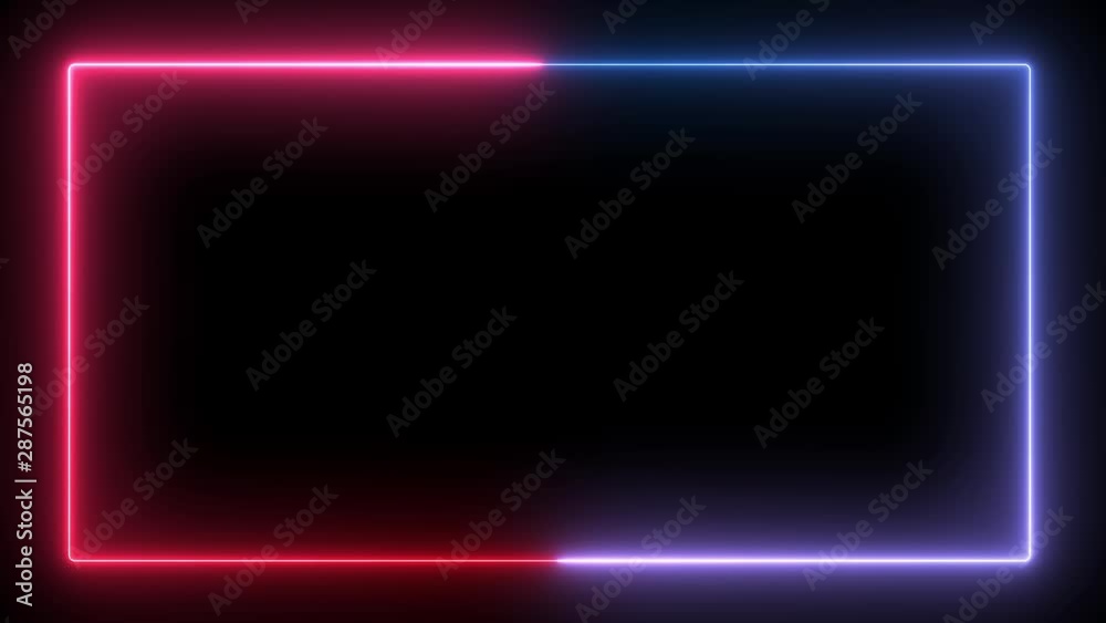Looping Seamless Neon Frame in Blue and Red Colors Looping Seamless Neon Frame in Blue and Red Colors