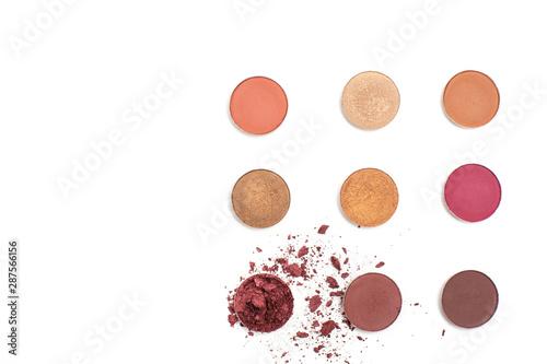 Crushed eye shadow as a sample of makeup product
