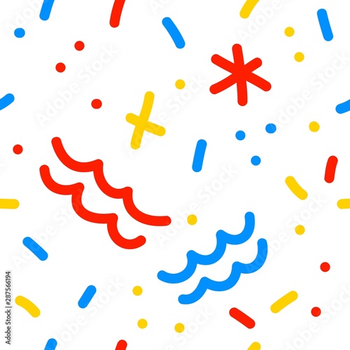 Handmade graphic seamless pattern. Abstract swatch for design brthday gift card, modern party invitation, season shop sale, holiday advertising, wrapping paper, bag print, baby nappy etc.