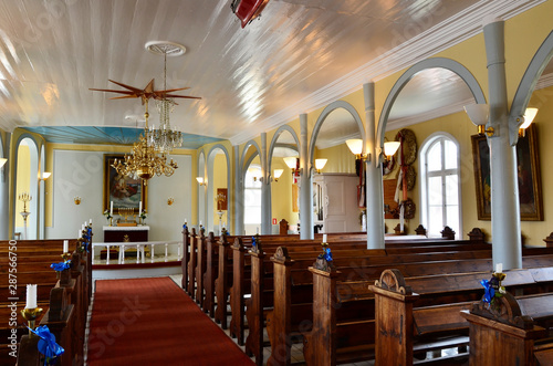 Innenraum der Erlöserkirche, Qaqortoq, Grönland photo