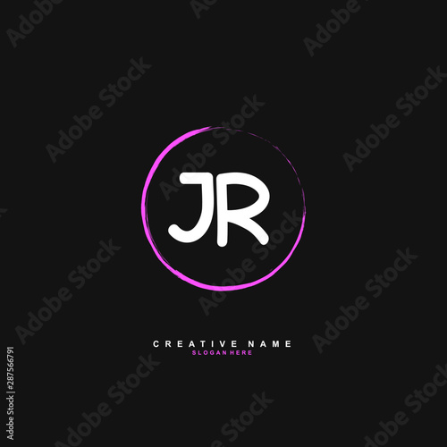 J R JR Initial logo template vector. Letter logo concept with background template.
