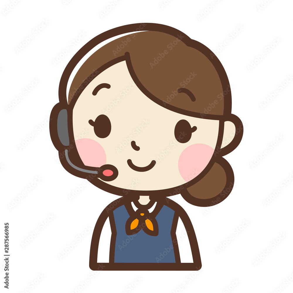 笑顔のオペレーターの女性 笑顔のオペレーターの女性