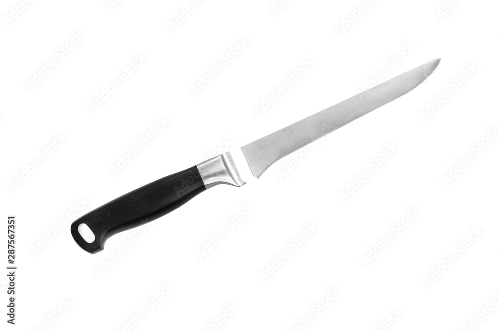 Broken chopping kitchen knife isolated on white background. Broken chopping kitchen knife isolated on white background.
