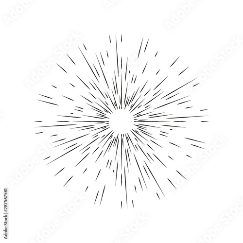 random rays circular pattern in flat style