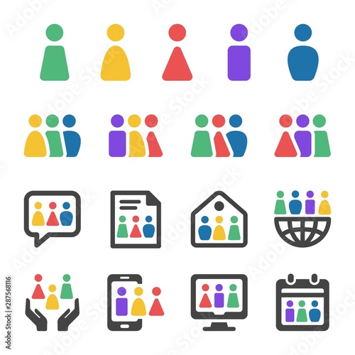 people and population icon set,vector and illustration