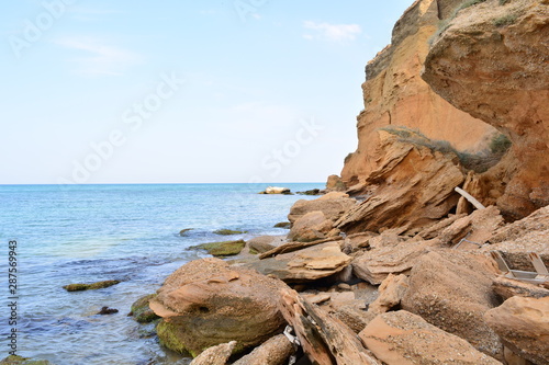 blue sea cliffs wild beaches high cliffs