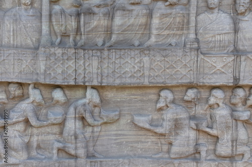 Canvas Print Relief Detail of Servants to the Emperor on Obelisk of Theodosius, Istanbul