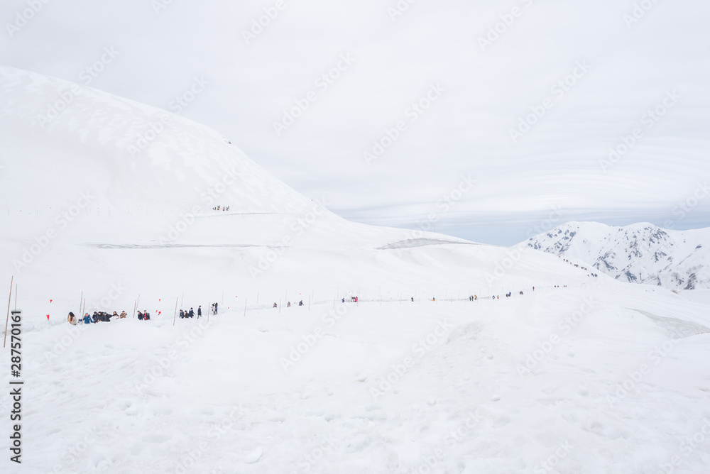 snow corridor on Tateyama Kurobe Alpine Route, Japanese Alp snow corridor on Tateyama Kurobe Alpine Route, Japanese Alp