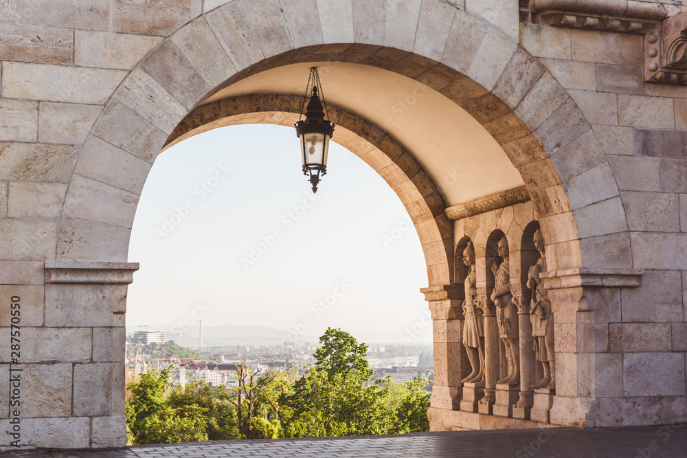 View on the Old Fisherman Bastion and Arch Gallery in Budapest