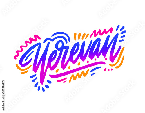 Wallpaper Mural Yerevan handwritten city name.Modern Calligraphy Hand Lettering for Printing,background ,logo, for posters, invitations, cards, etc. Typography vector. Torontodigital.ca