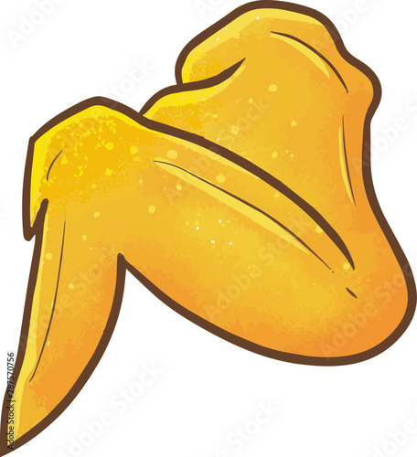 Funny and yummy chicken wing ready to eat
