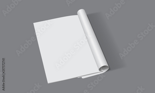 open white magazine on dark background mock up 