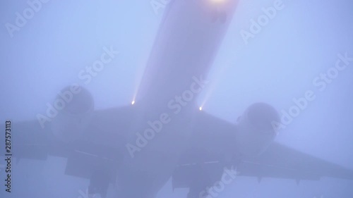 Airplane visible in last moment while landing