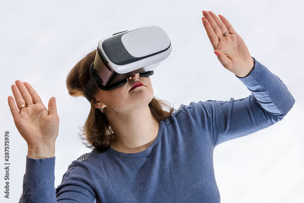 Excited woman wearing 3d glasses on white background Excited woman wearing 3d glasses on white background