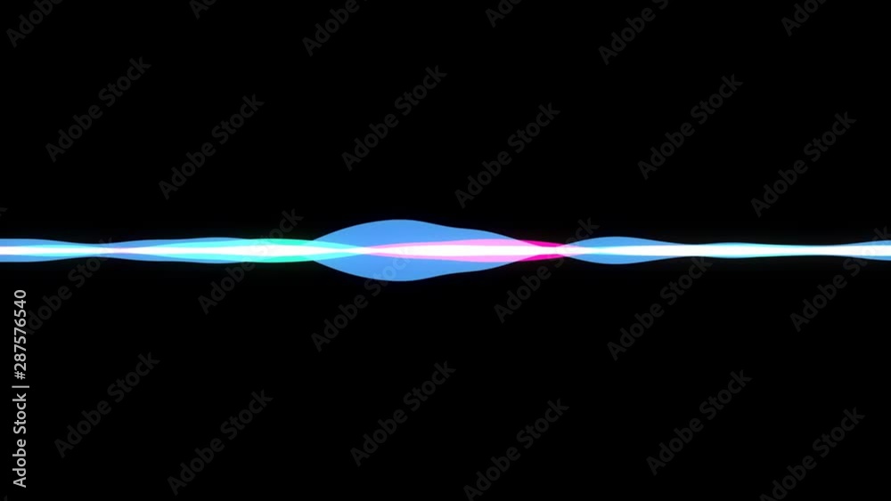 Voice speech horizontal waveform multi-colored patterns. Loop ready animations. Black and white background versions.