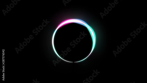 Voice speech circular waveform multi-colored patterns. Loop ready animations. Black and white background versions. photo