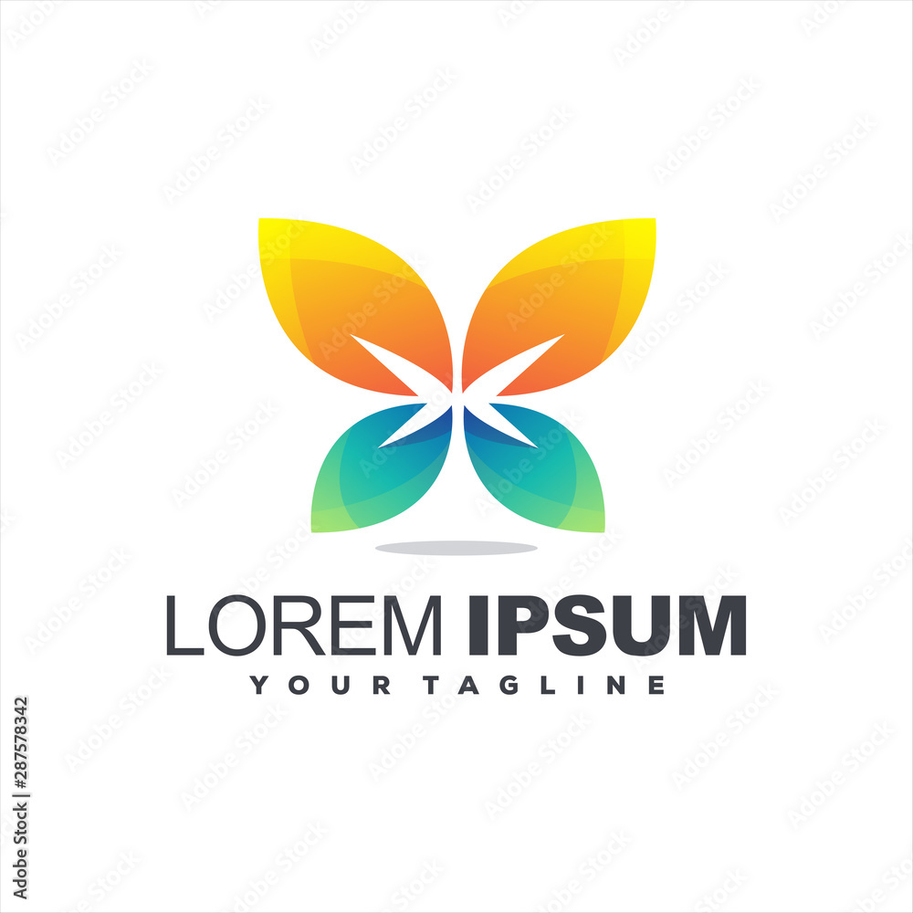Obraz premium awesome gradient butterfly logo design