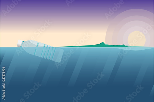 Plastic pollution float in the ocean