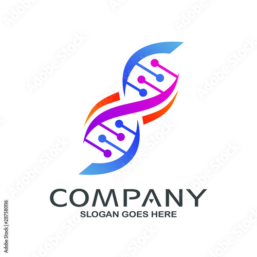 Dna Research and Science Logo Vector