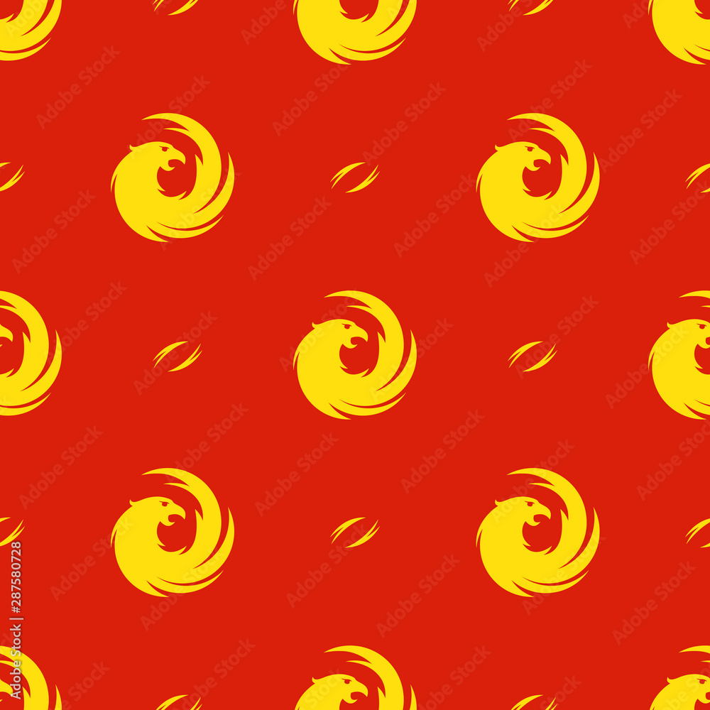 Obraz premium yellow circle bird vector pattern