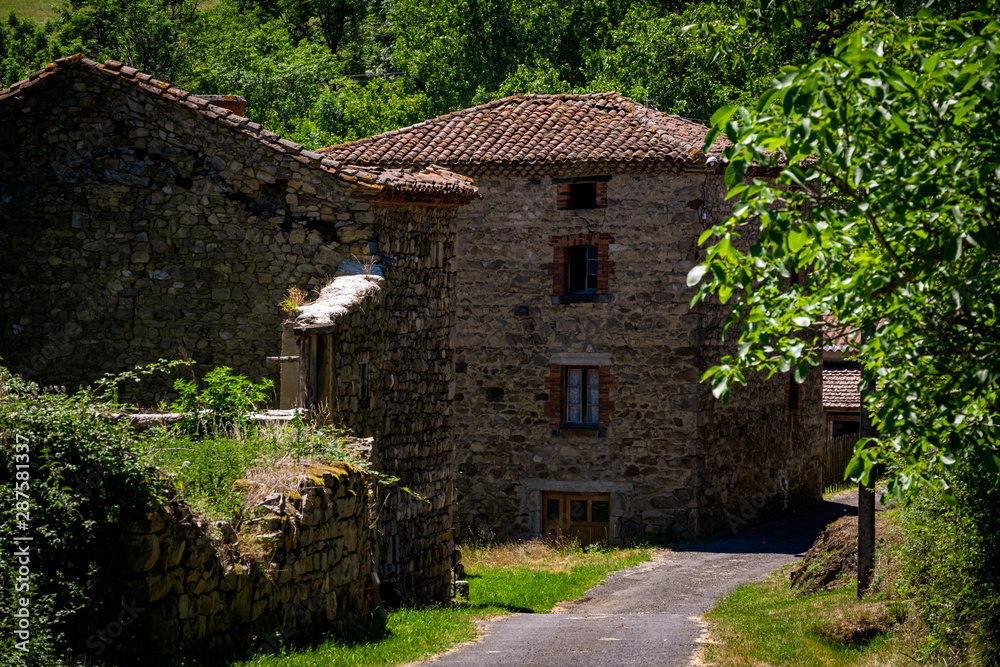 Stonebuilding in frencg farming village no sky Stonebuilding in frencg farming village no sky