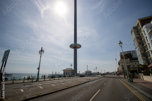 Brighton, UK, 10th July 2019: The impressive British Airways i360 observation tower located on the Brighton seafront in Sussex, UK photo