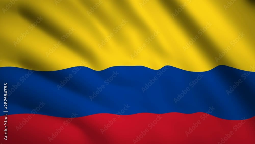 Colombia flag Motion video waving in wind. Flag Closeup 1080p HD footage Colombia flag Motion video waving in wind. Flag Closeup 1080p HD footage