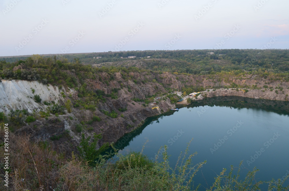 Mygeja: view of  the canyon with lake