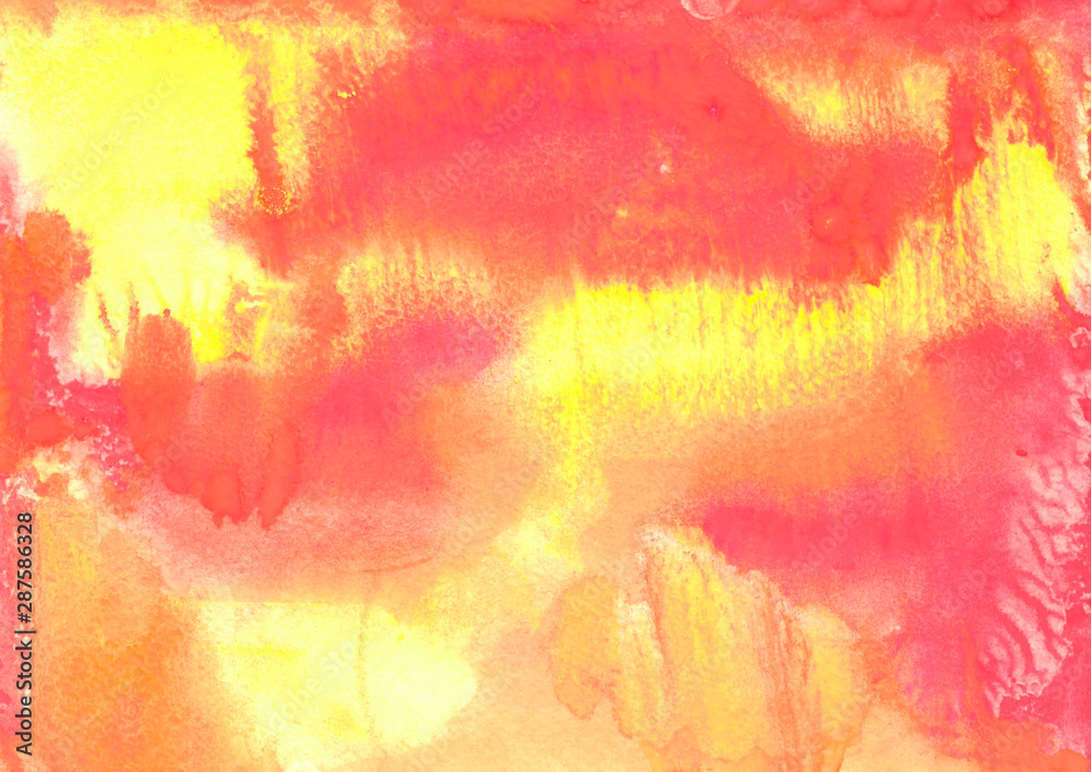 Red-orange abstract background, watercolor texture